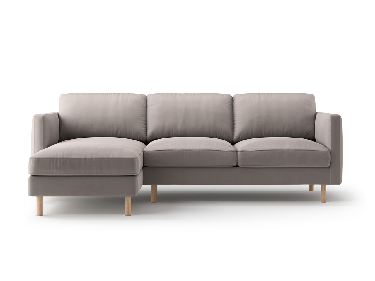 Coltar stanga 3 locuri, Eden, Micadoni Home, 250x150x90 cm, catifea, gri beton - imagine 6